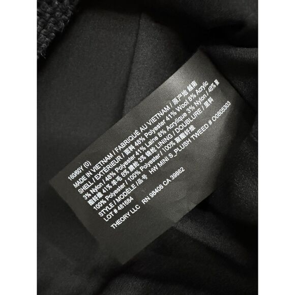 TheoryA-line mini skirt Plush Tweed in Charcoal Size‎ 0 - Picture 4 of 8